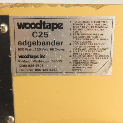 Woodtape C25 Bench-Top Edgebander Unit 120V Single Phase