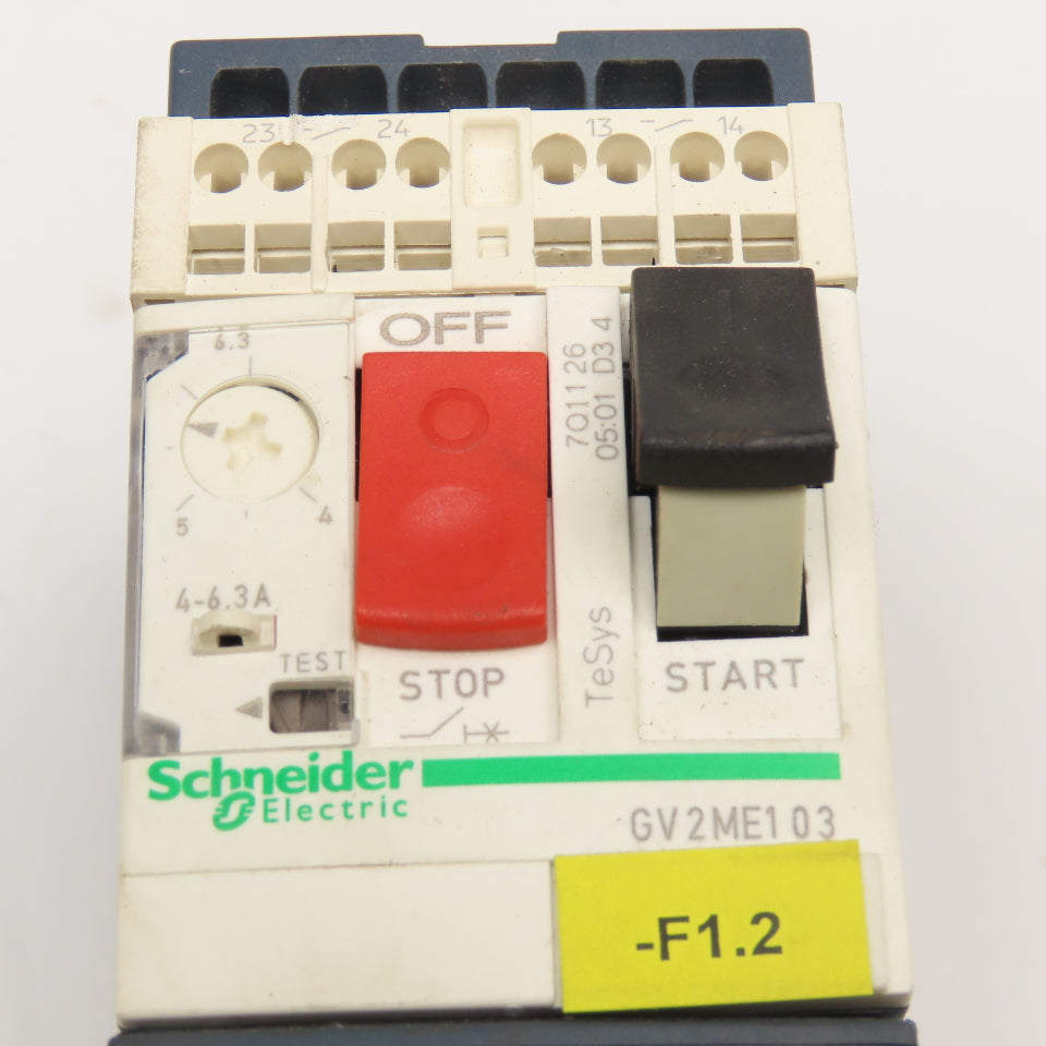 Schneider GV2ME1 600V 5Hp Manual Motor Starter W/ Aux. Contactor 24V Coil