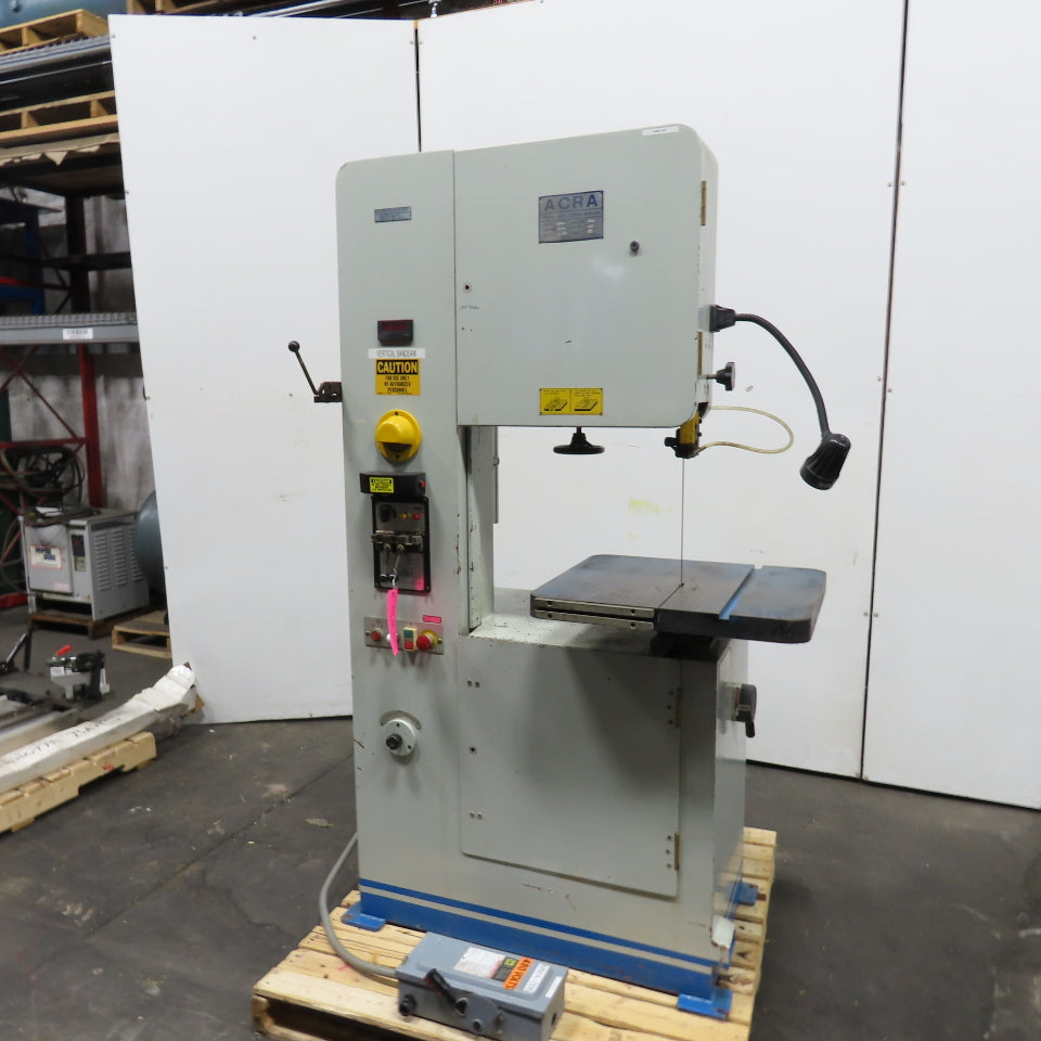 Acra KV-50 20" Throat Vertical Bandsaw 3Ph 220V 11-1/2" Cutting Height