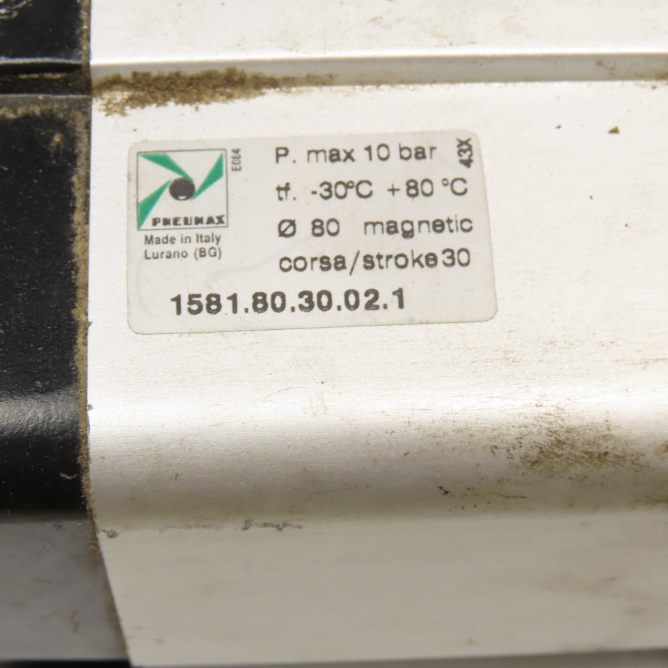 Pneumax 1581.80.30.02.1 80mm Bore 30mm Stroke Magnetic Air Cylinder