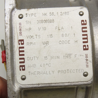 Auma MK 56.12/60 1/10Hp 115V 1Ph Actuator Motor