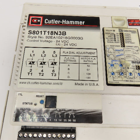 Cutler Hammer S801T18N3B 180A 600V 150Hp 3Ph Max Soft Starter 24V Control