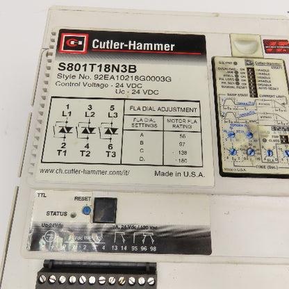 Cutler Hammer S801T18N3B 180A 600V 150Hp 3Ph Max Soft Starter 24V Control