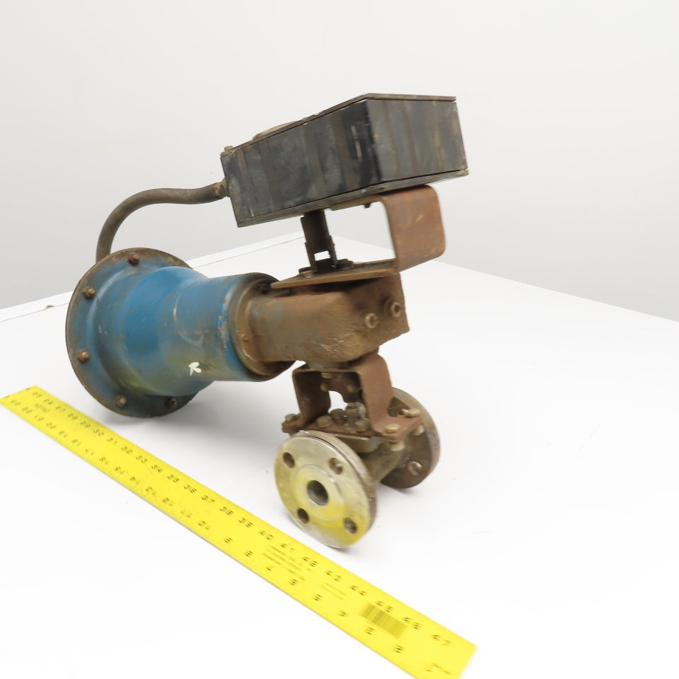 ESPE 1" Stainless Steel Flange Mount Valve W/ PMV P-2000 Pneumatic Actuator
