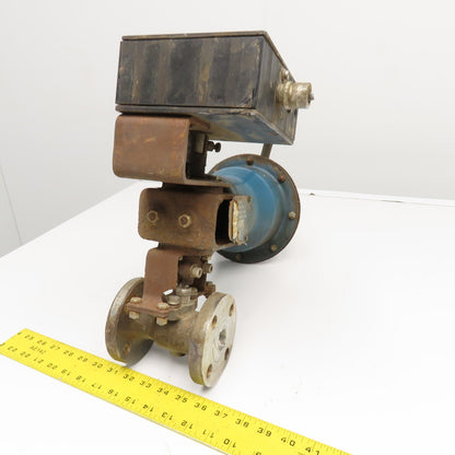 ESPE 1" Stainless Steel Flange Mount Valve W/ PMV P-2000 Pneumatic Actuator