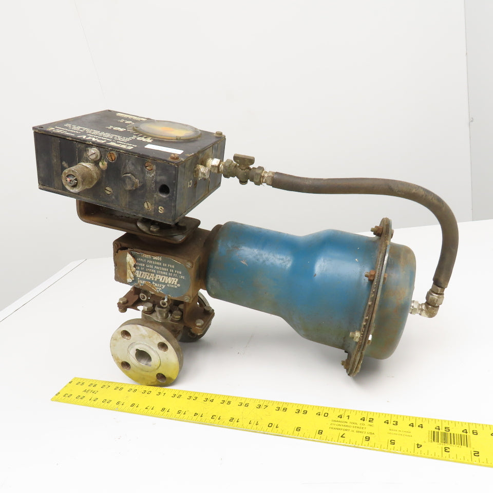 ESPE 1" Stainless Steel Flange Mount Valve W/ PMV P-2000 Pneumatic Actuator