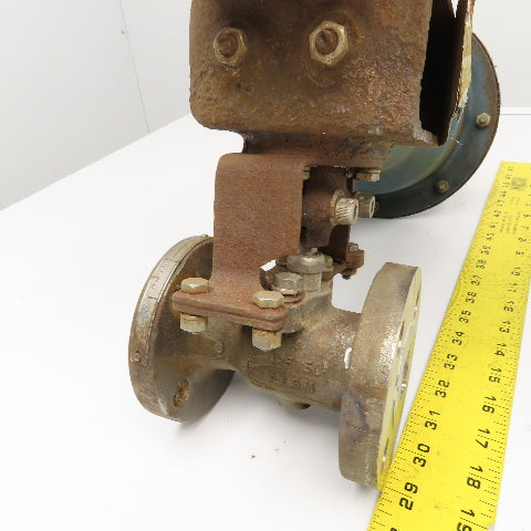 ESPE 1" Stainless Steel Flange Mount Valve W/ PMV P-2000 Pneumatic Actuator