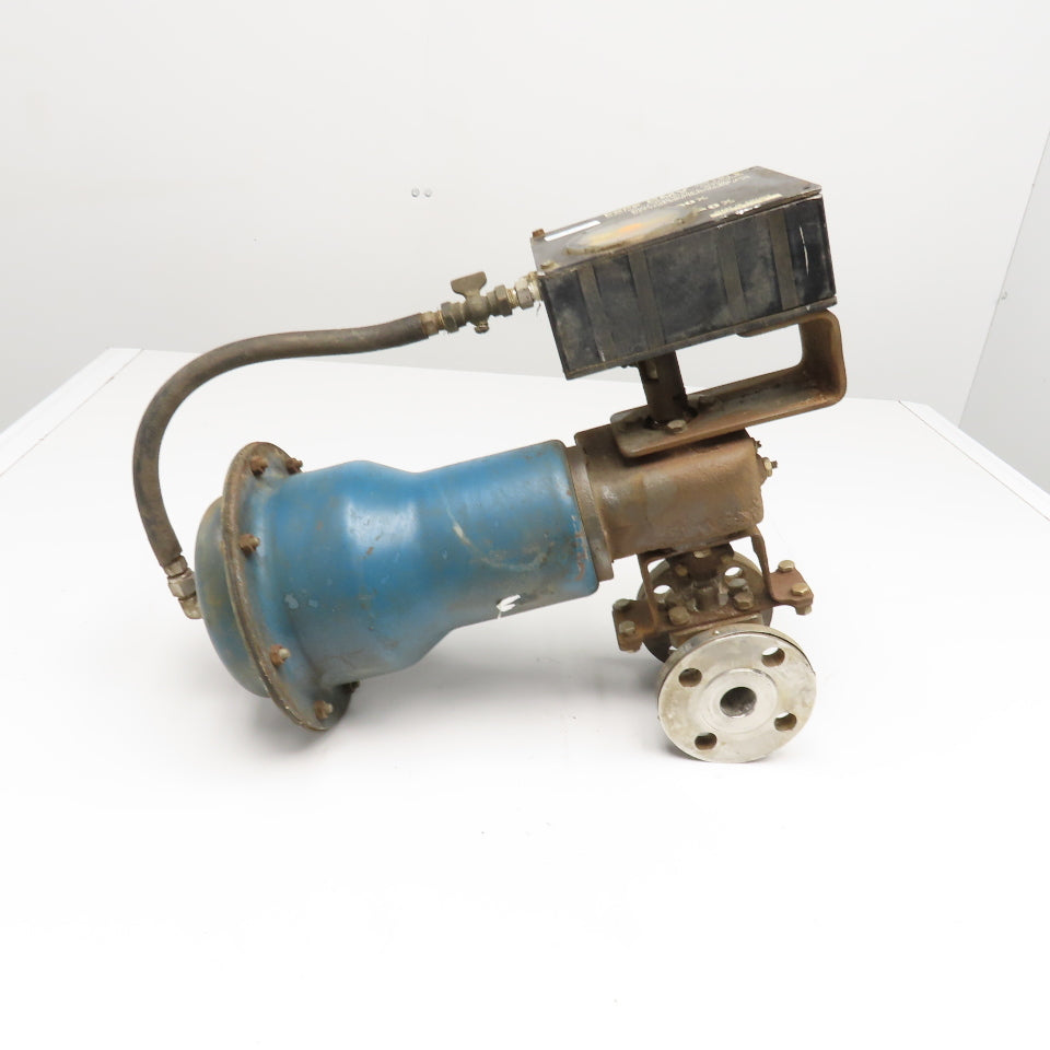 ESPE 1" Stainless Steel Flange Mount Valve W/ PMV P-2000 Pneumatic Actuator