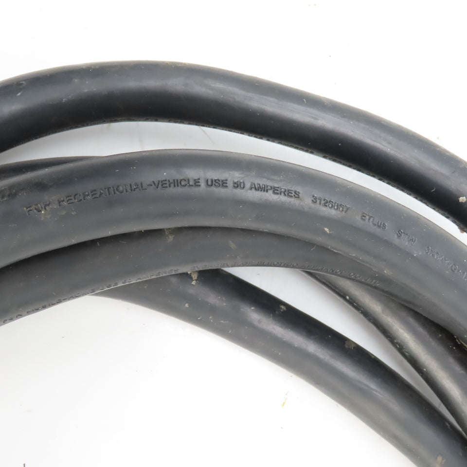50 Amp 125/250V 3 Cond x 6AWG Power Supply Cordset For RV & Camper 20' Long