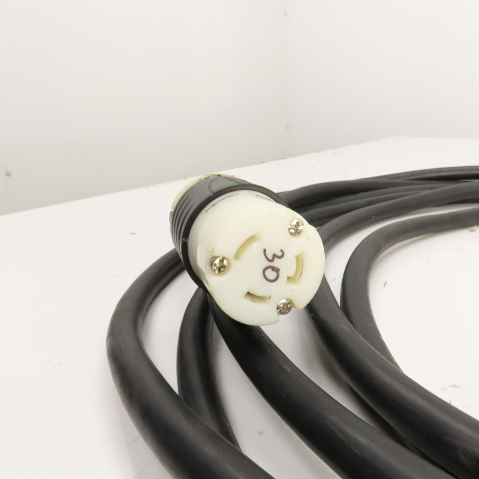 30 Amp 125V Power Supply Extension Cordset For RV & Camper 25' Long 3 Wire 10AWG