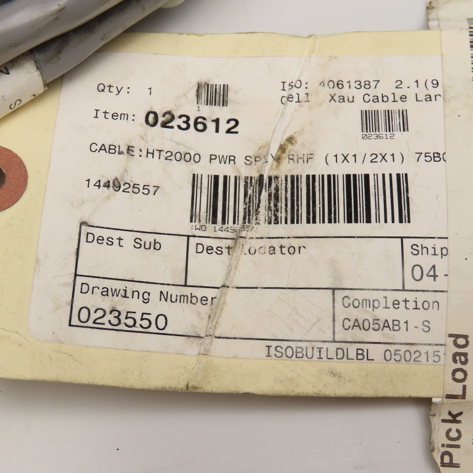 Hypertherm 023612 (1x1/2x1) Power Supply Cable For HT2000 Plasma Cutter 75'