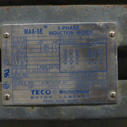Teco N0504 AEEANE MAX-SE 60HP Induction AC Motor 230/460V 3PH 364T Frame