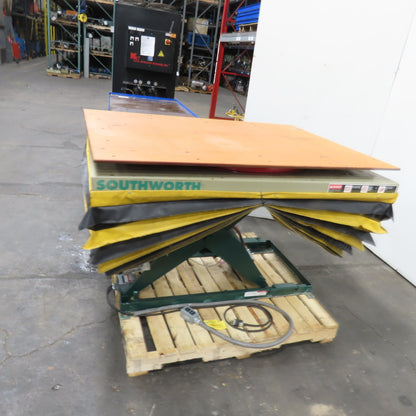 Southworth LS2-36 2000Lb Hydraulic Scissor Lift Table W/60"x42" Rotary Top 115V