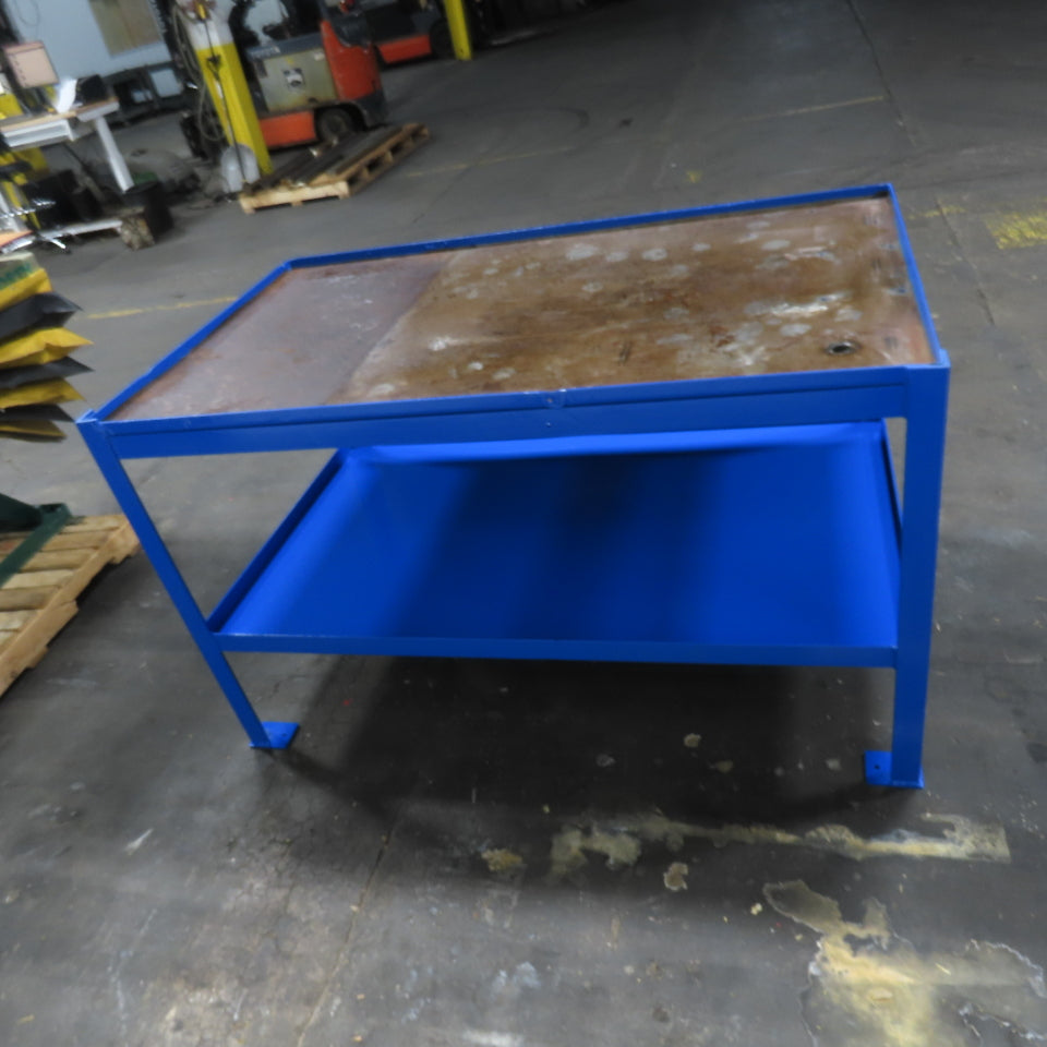 58"x 34" Steel Welding Assembly Fabrication Table Bench 35" Tall W/ Shelf
