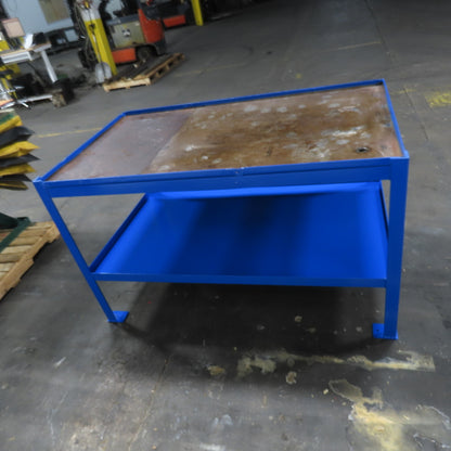 58"x 34" Steel Welding Assembly Fabrication Table Bench 35" Tall W/ Shelf