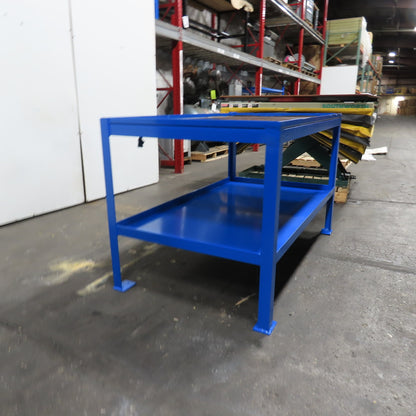 58"x 34" Steel Welding Assembly Fabrication Table Bench 35" Tall W/ Shelf