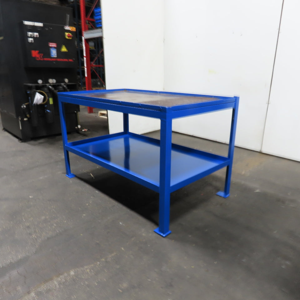 58"x 34" Steel Welding Assembly Fabrication Table Bench 35" Tall W/ Shelf