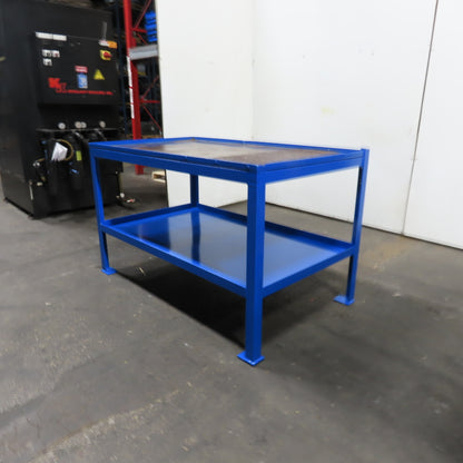 58"x 34" Steel Welding Assembly Fabrication Table Bench 35" Tall W/ Shelf