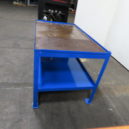 58"x 34" Steel Welding Assembly Fabrication Table Bench 35" Tall W/ Shelf
