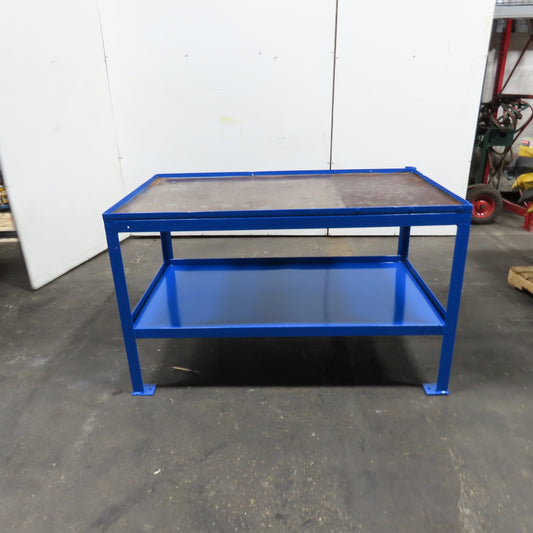 58"x 34" Steel Welding Assembly Fabrication Table Bench 35" Tall W/ Shelf