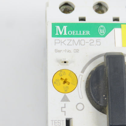 Moeller PKZM0-2.5 Motor Protector Circuit Breaker 1.6-2.5A 600VAC W/ Aux