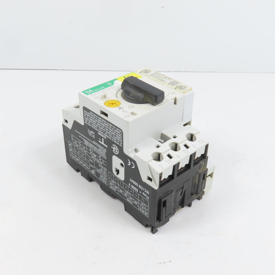 Moeller PKZM0-2.5 Motor Protector Circuit Breaker 1.6-2.5A 600VAC W/ Aux