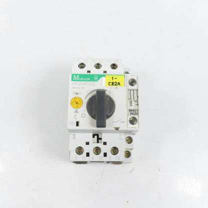 Moeller PKZM0-2.5 Motor Protector Circuit Breaker 1.6-2.5A 600VAC W/ Aux