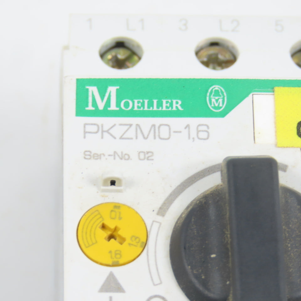 Moeller PKZM0-1.6 Motor Protector Circuit Breaker 1.0-1.6A 600VAC W/ Aux