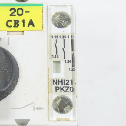 Moeller PKZM0-1.6 Motor Protector Circuit Breaker 1.0-1.6A 600VAC W/ Aux