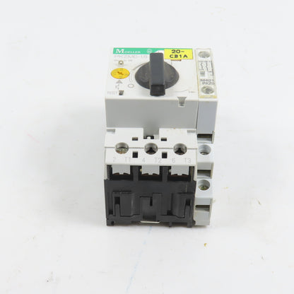 Moeller PKZM0-1.6 Motor Protector Circuit Breaker 1.0-1.6A 600VAC W/ Aux