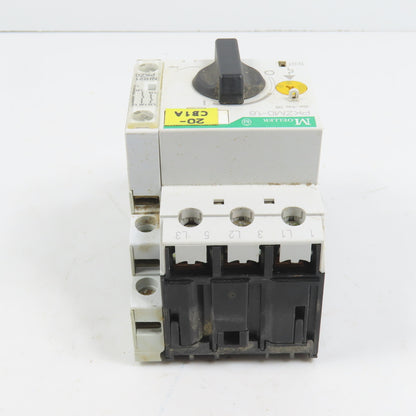 Moeller PKZM0-1.6 Motor Protector Circuit Breaker 1.0-1.6A 600VAC W/ Aux