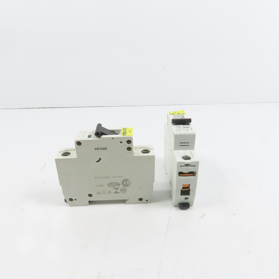 Eaton Moeller FAZ-C4 4A 277/480VAC Single Pole Circuit Breaker Lot Of 2