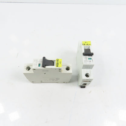 Eaton Moeller FAZ-C4 4A 277/480VAC Single Pole Circuit Breaker Lot Of 2