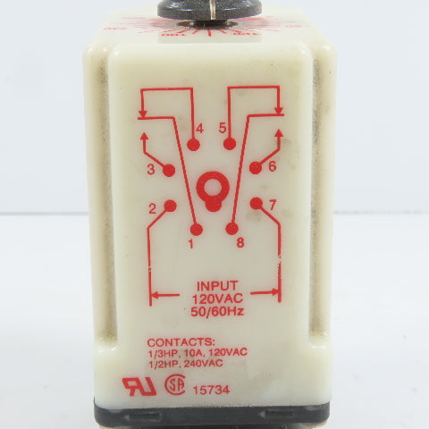 Dayton 5X830E Solid State Time Delay Relay 3-300 Sec 120VAC W/ Base