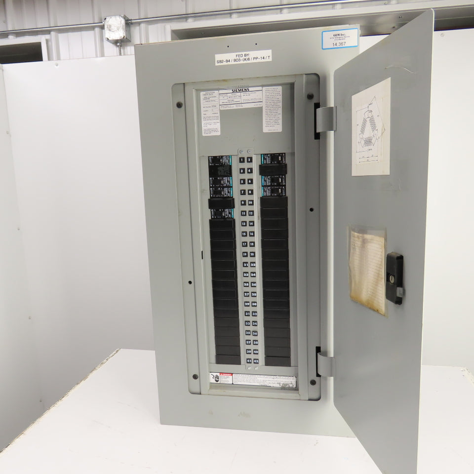 Siemens P2B42ML125FTS 125A 42 Space Panelboard Load Center 240/120V 3PH 4-Wire