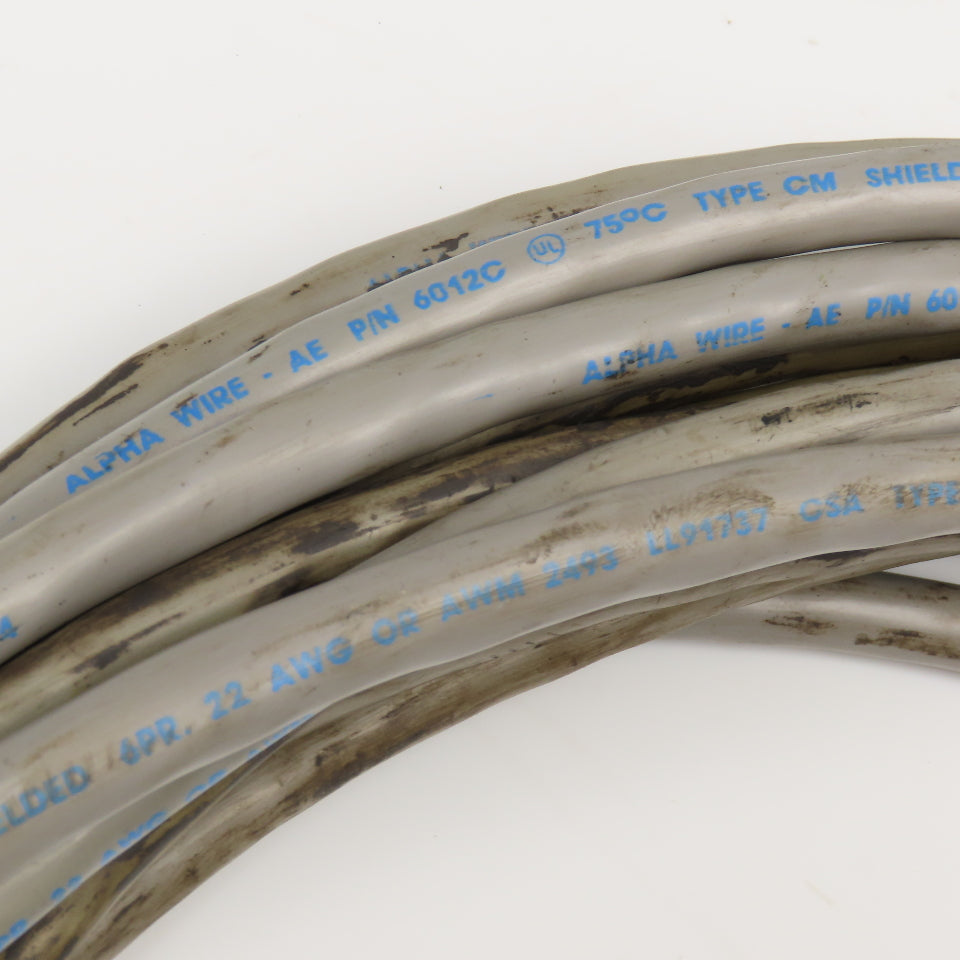 Alpha Wire 6012C 6 Pair 22AWG Shielded Control Communication Cable 50'