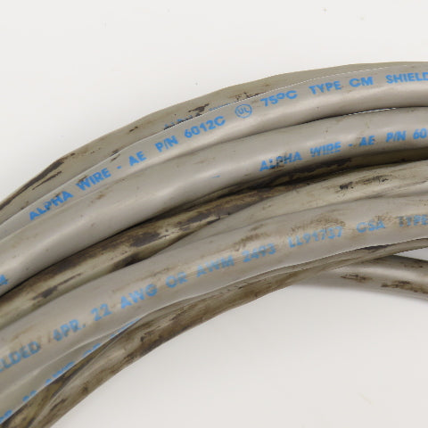 Alpha Wire 6012C 6 Pair 22AWG Shielded Control Communication Cable 50'