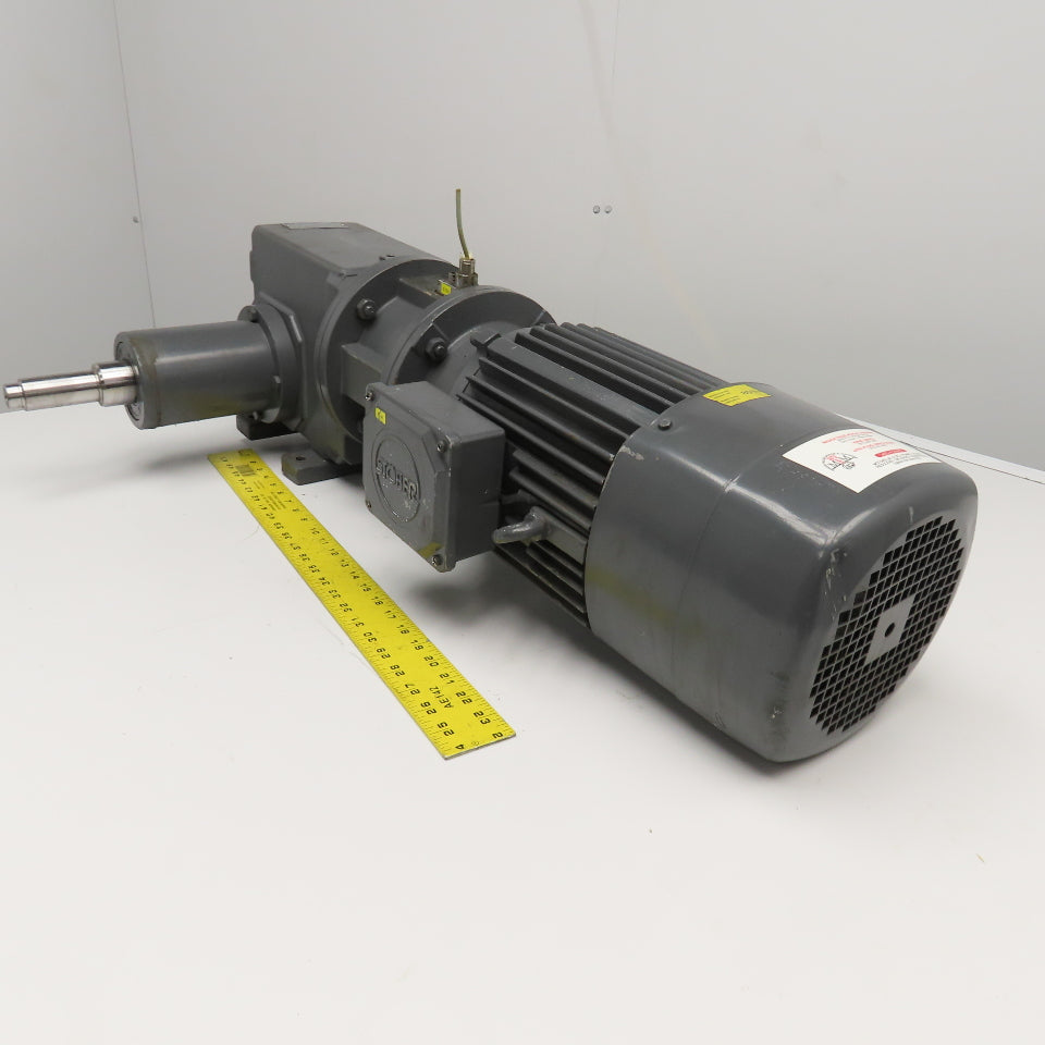 Stober 8.444:1 3kW 220-480V 3Ph 50/60Hz Right Angle Gear Motor 166RPM Tested