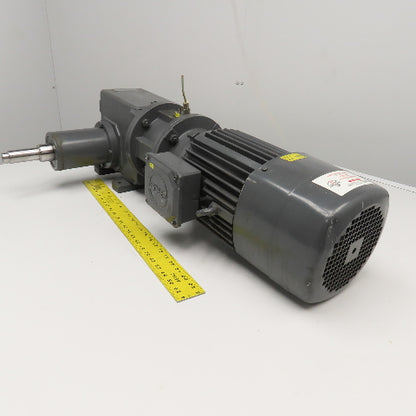 Stober 8.444:1 3kW 220-480V 3Ph 50/60Hz Right Angle Gear Motor 166RPM Tested