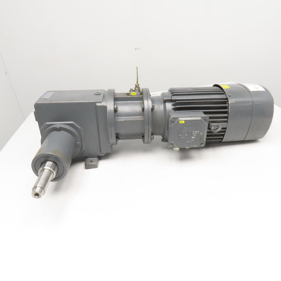 Stober 8.444:1 3kW 220-480V 3Ph 50/60Hz Right Angle Gear Motor 166RPM Tested