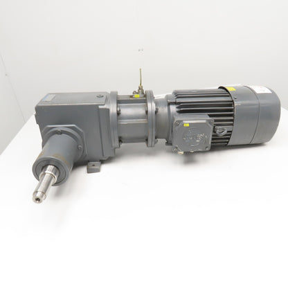 Stober 8.444:1 3kW 220-480V 3Ph 50/60Hz Right Angle Gear Motor 166RPM Tested
