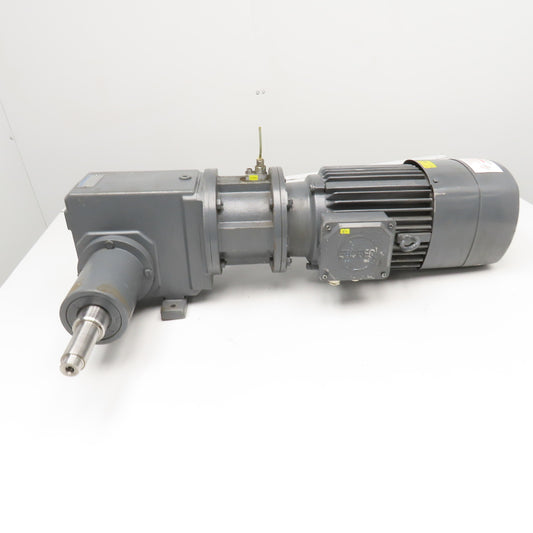 Stober 8.444:1 3kW 220-480V 3Ph 50/60Hz Right Angle Gear Motor 166RPM Tested