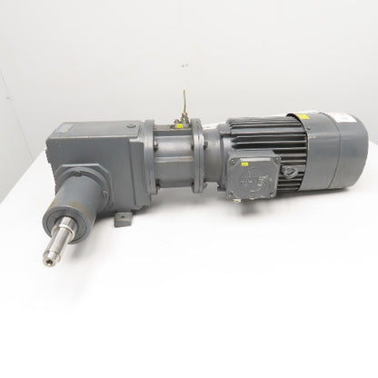 Stober 8.444:1 3kW 220-480V 3Ph 50/60Hz Right Angle Gear Motor 166RPM Tested
