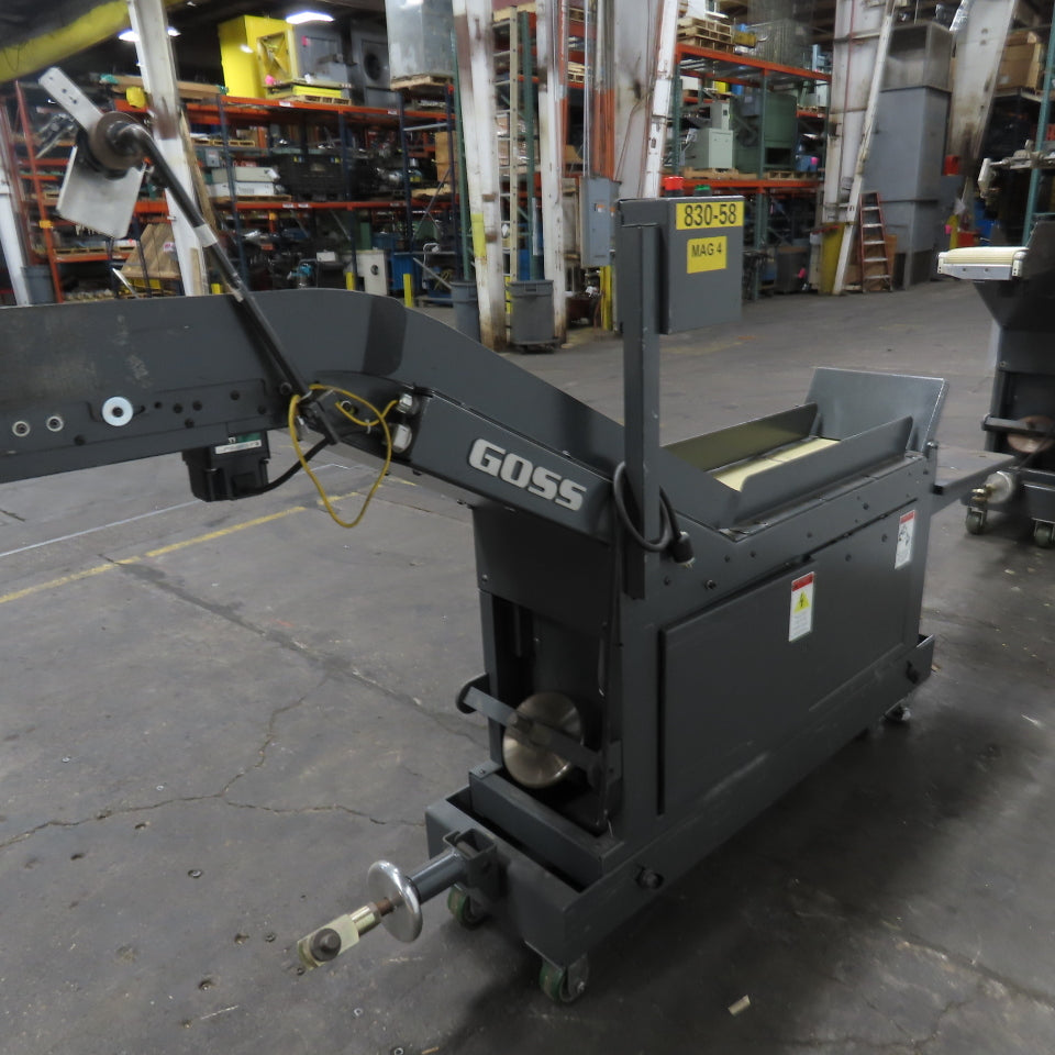 Goss 7' x9" W Variable Speed 2-Section Incline Belt Conveyor 115V 1PH 18/50FPM