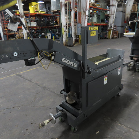 Goss 7' x9" W Variable Speed 2-Section Incline Belt Conveyor 115V 1PH 18/50FPM