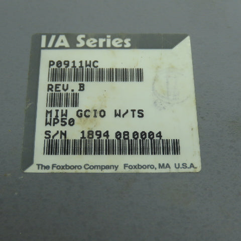 Foxboro P0911WC Rev B Power Module MIW GCIO W/TS WP50