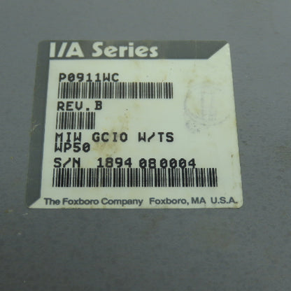 Foxboro P0911WC Rev B Power Module MIW GCIO W/TS WP50