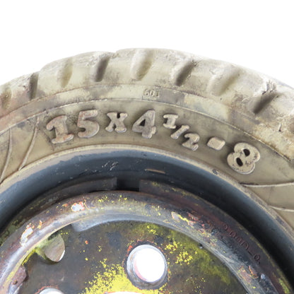 Trellborg EliteXP 15 x 4-1/2-8 Forklift Tire & 5-Lug Rim From Linde E15S Lot/2