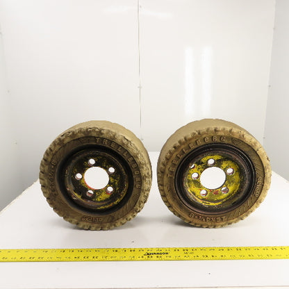 Trellborg EliteXP 15 x 4-1/2-8 Forklift Tire & 5-Lug Rim From Linde E15S Lot/2