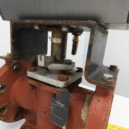 Flowserve B125D 3" Cast Iron Flange Mount 3 Way Diverter Valve W/ Actuator
